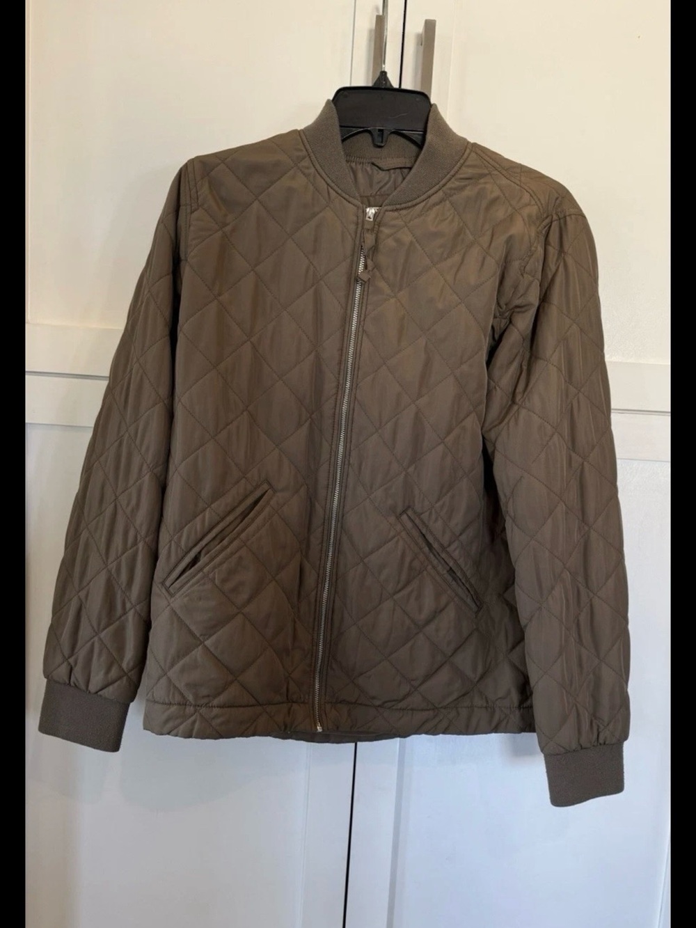 Abercrombie Quilted Bomber Jacket - brown  size small